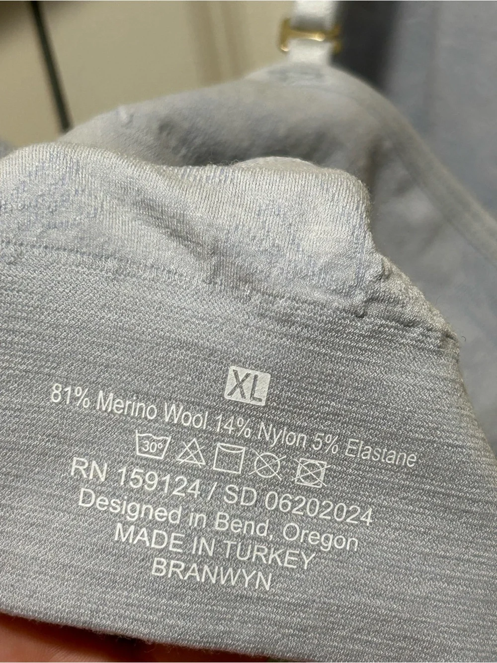 Branwyn Essential Bralette Merino Wool in Luna Gray , XL
